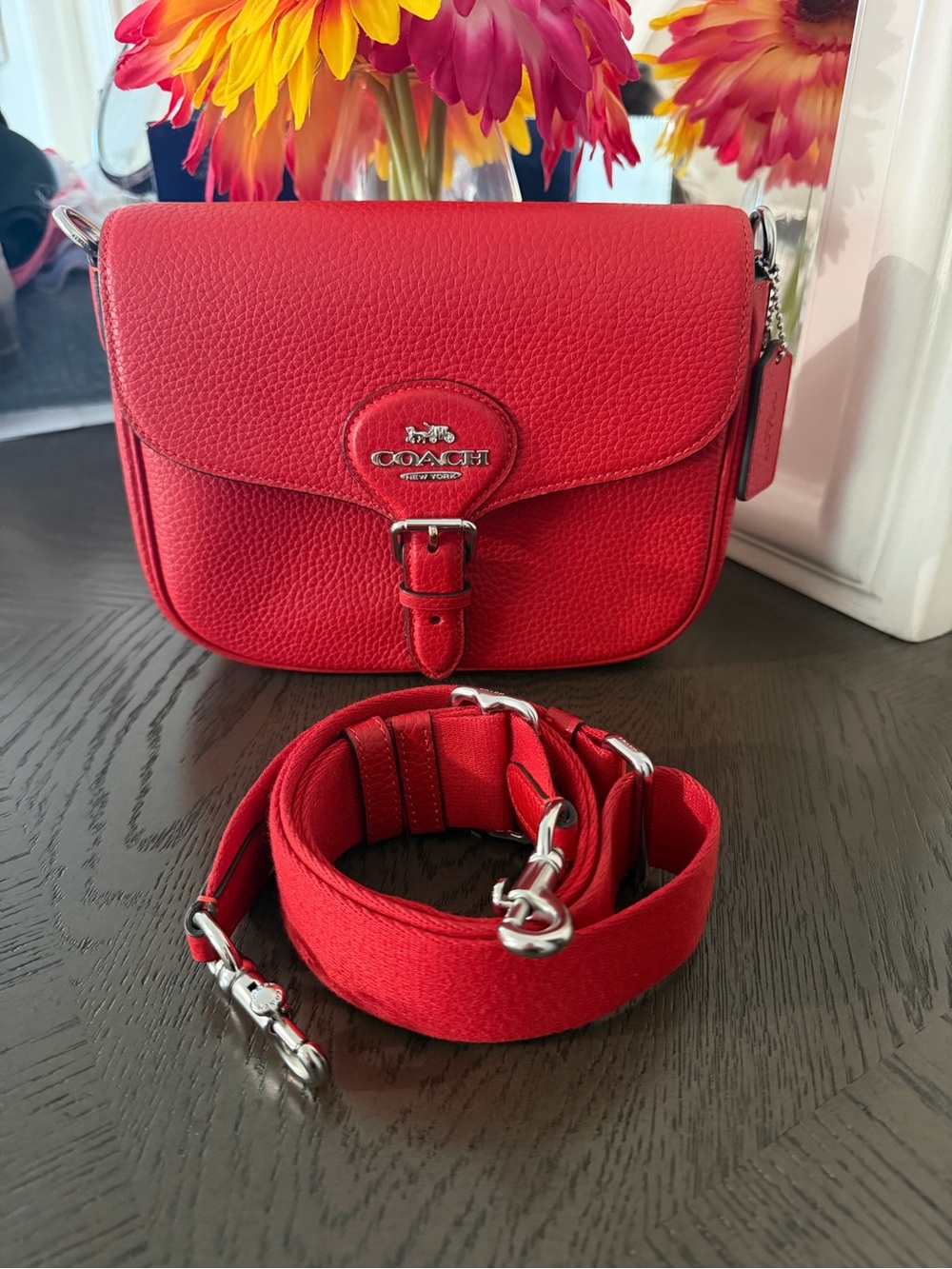 Very Good Condition Coach Amelia Shoulder Bag Grained Leather